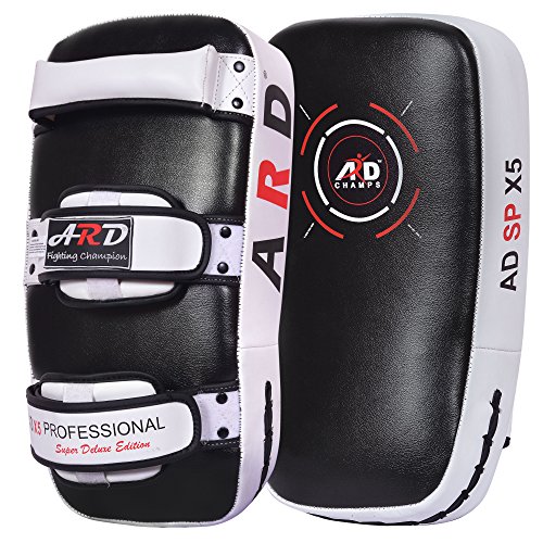 ARD Kick Boxing Strike Curved Thai Pad MMA Focus Muay Thai Punch Shield Mitt (1 Unit) (White) (Best Focus Mitts For Muay Thai)