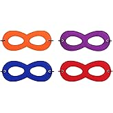 Furutonhe 4PC Halloween Costume Eye Mask with Elastic Rope Hero Felt Mask Masquerade Party Dress up Accessories