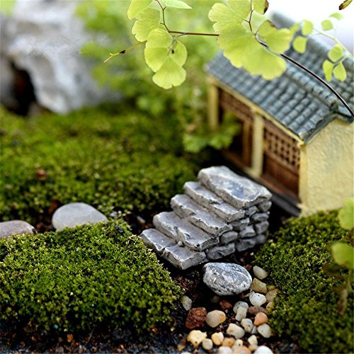 COOLTOP 2pcs (2 styles) Miniature Stairs Gardening Fairy Garden Miniature Accessories Micro Landscape Decor - Thumbnail 2
