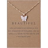 tenghong2021 Butterfly Pendant Necklace for Women Bohemian Retro Chain Friendship Colorful Acrylic Butterfly Necklace for Women Gifts Good Luck Animal Insect Pendant Chain Necklace Jewelry