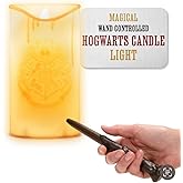 Paladone Hogwarts Crest Candle Light with Magical Wand Remote Control, Harry Potter Room Decor and Desk Accessories