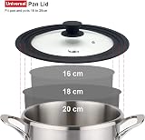 Walfos Universal Lid 16/18/20cm Tempered Glass with Silicone Rim view 4