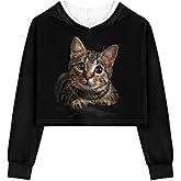 DISNIMO Girls Crop Top Hoodies Size 5-14 Kids Youth Long Sleeve Hoodie Hooded Sweatshirt Pullover