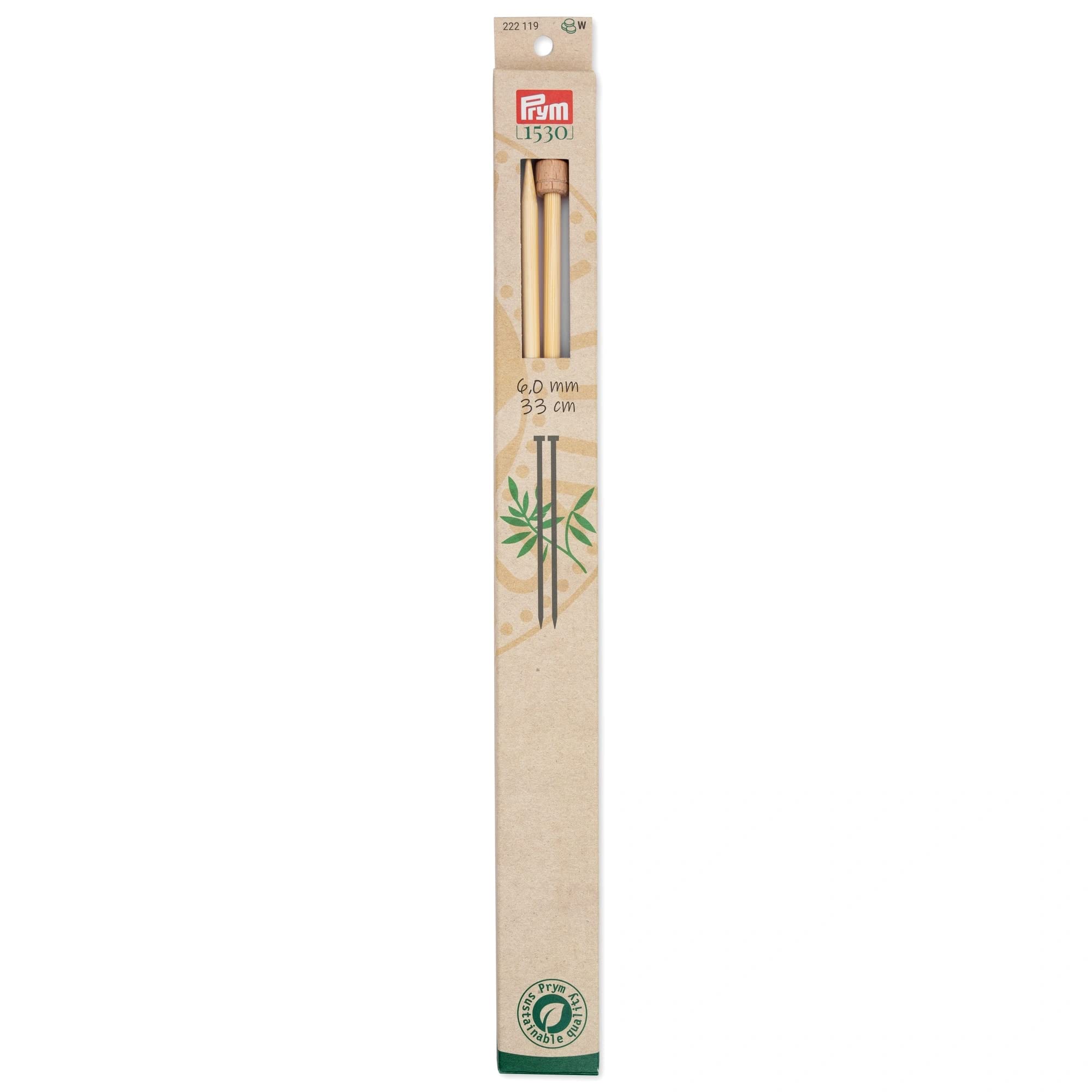 Single-Pointed Knitting Pins Bamboo 33 cm 6.00 mm