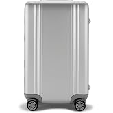 ZERO Halliburton - Heritage Line Collection - Continental Carry-On Suitcase 34L - Durable Aluminum Hardside Luggage SILVER