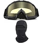 immoono Dirt Bike Motorcycle Goggles with Balaclava Face Cover, Motocross Riding Offroad Glasses for Men Women with Face Mask