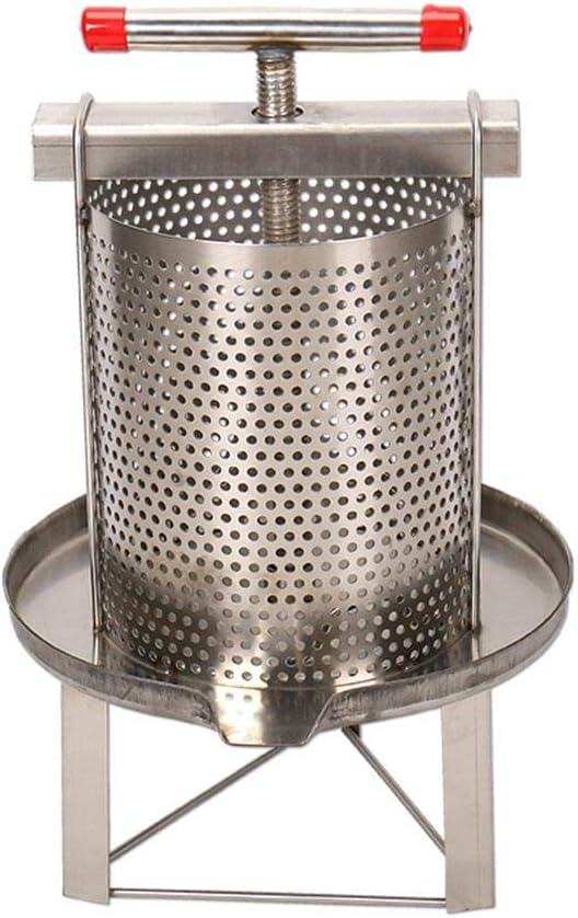 Stainless Steel Manual Honey Presser Household Bee Wax Press Beekeeping Tool Organic Honey Extractor for Farm Ranch, 10kg Capacity