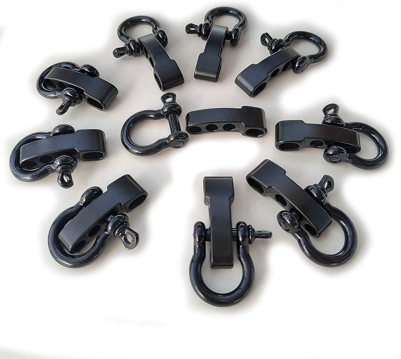 10 Packs Black Metal Shackles for Paracord Bracelets