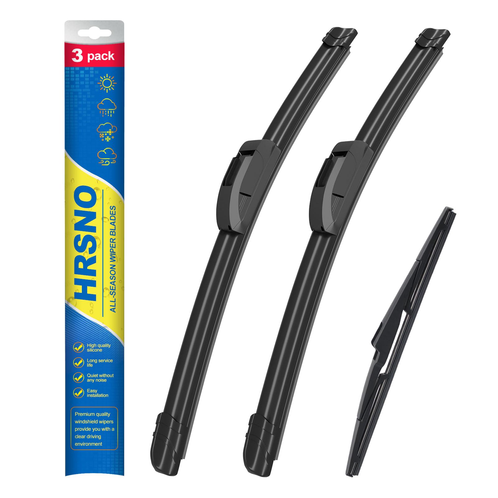 Photo 1 of HRSNO 26"+16" Windshield Wipers With 11" Rear Wiper Blade Sets Automotive Replacement for Hyundai Santa Fe 2019-2023,Easy For Installation (Pack of 3)