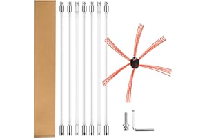SUNINLIFE 23 Feet Chimney Sweep Kit Chimney Brush Cleaning Kit Rotary Chimney Cleaner System Fireplace Brush Tool with 7 Nylon Flexible Rods and Strong Brush Head