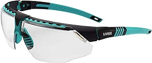 UVEX by Honeywell Avatar Safety Glasses, Teal Frame with Clear Lens & HydroShield Anti-Fog Coating (S2880HS)