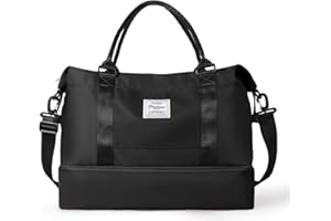 HYC00 Travel Duffel Bag, Sports Tote Gym Bag, Shoulder Weekender Overnight Bag for Women