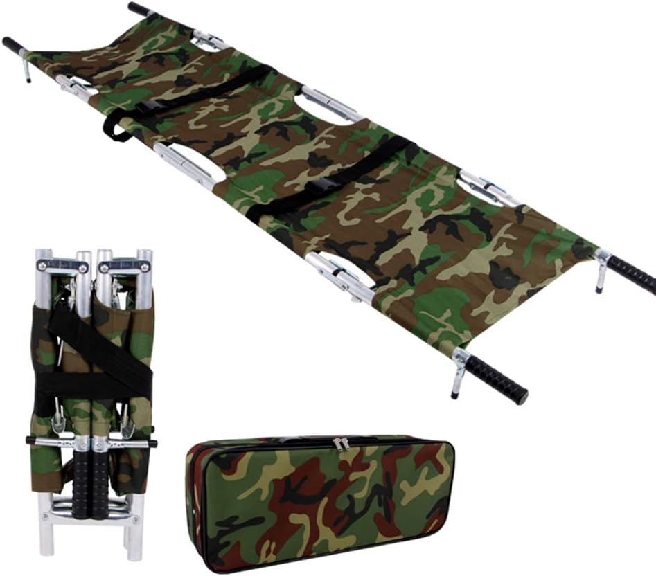 Folding Stretcher Emergency Rescue Portable Stretcher Flat Foldaway Stretcher for Hospital,Clinic,Home,Sports venues,Ambulance Weight Capacity 350 lb