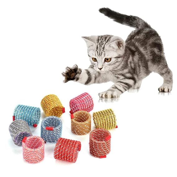 Easy to Store and Carry Beautiful Pet Colorful Toys, Springs for Cats