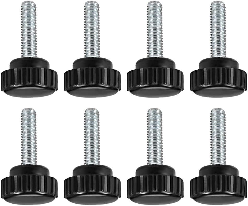 Boxonly Knurled Clamping Knobs Grip for Saw Drill Press Lathe and Routing Jigs Round Head Clamping Handle Bolt with Plastic Knobs M6 x 20mm 8pcs