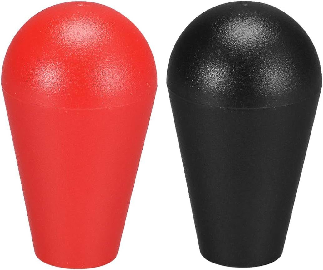 sourcing map Ellipse Oval Joystick Head Rocker Ball Top Handle Arcade Game DIY Parts Replacement Red Black 2Pcs
