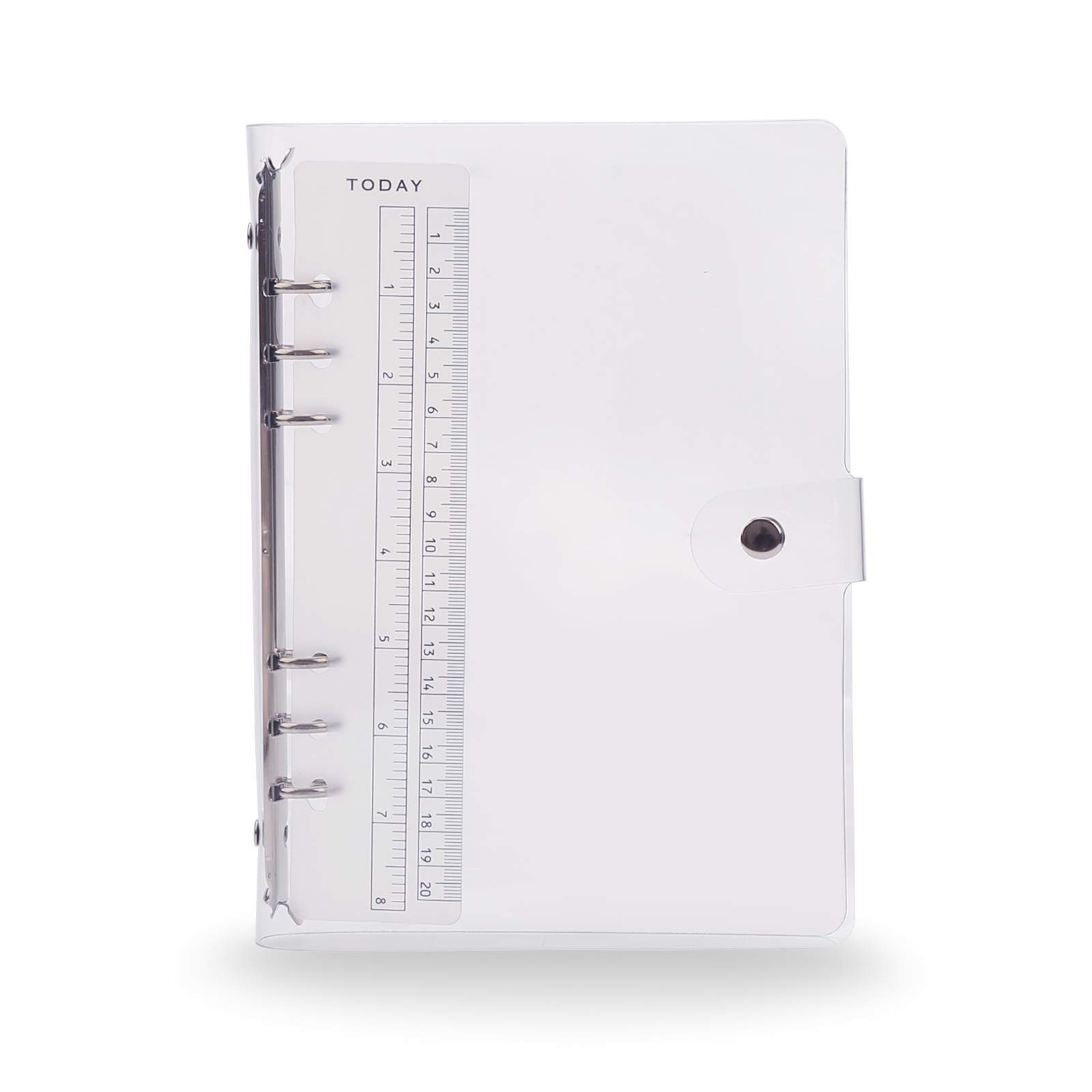 LANGING A5 Round Ring Binder Standard 6 Holes Clear Soft PVC Notebook Cover Refillable Diary Case Protector File Folder
