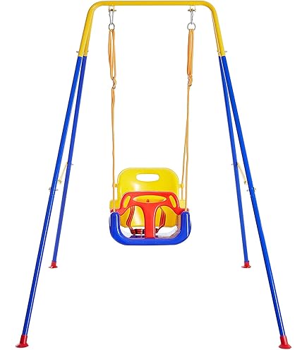 4-in-1 Toddler Swing Set With Baby Jumper, Foldable Baby Swing
