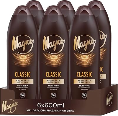 Classic, Gel de Ducha Fragancia Original, Piel Tersa y Suave, 6x600ml