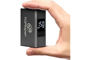 TOPtoper Mini Electric Bike Pump with Pressure Gauge- 150PSI Portable Bicycle Tire Pump with Auto Stop, Pocket Tiny Air Pump 