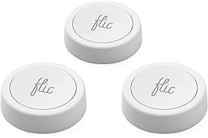 Flic Smart Button 3-Pack | Light Switch, Music Controller, Routine Trigger That Works with Alexa, Matter, Homekit, SmartThings | Easy Guided Install | Customizable | Wireless | UL Certified – White