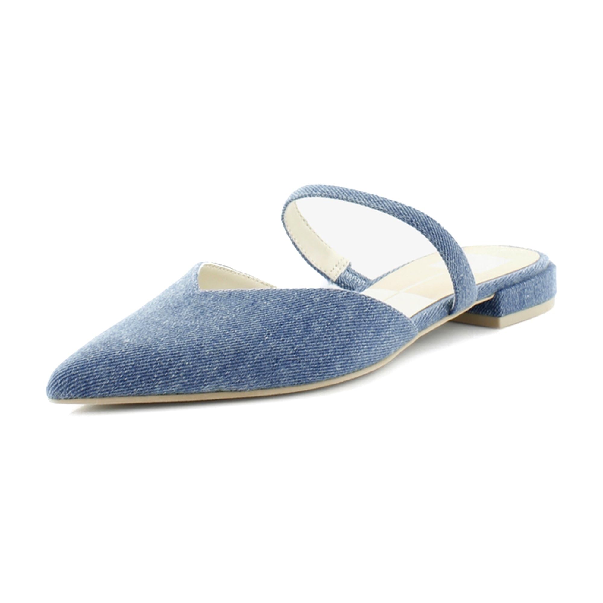 Dolce Vita Women’s Kanika Low Heeled Sandal, Blue Denim, 10