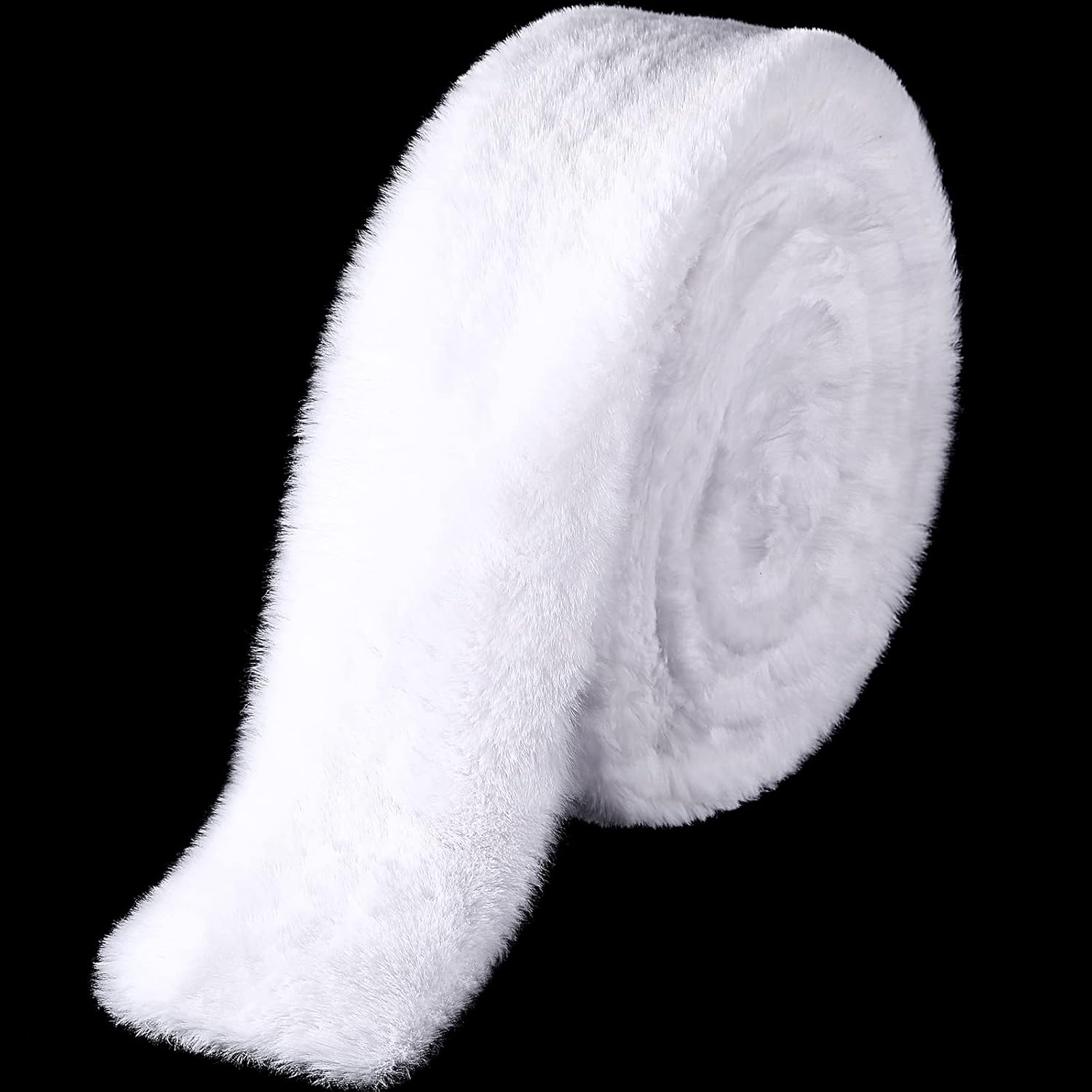 Wreaths, Garlands & Swags - Christmas Faux Fur Ribbon Trim Winter Xmas Tree Winding Garland Artificial Furry Stripe Accessory Holiday Faux Fur Fabric Roll Garland for Xmas Party Sewing Costume Trimming (White,3 Inch x 20 Ft)