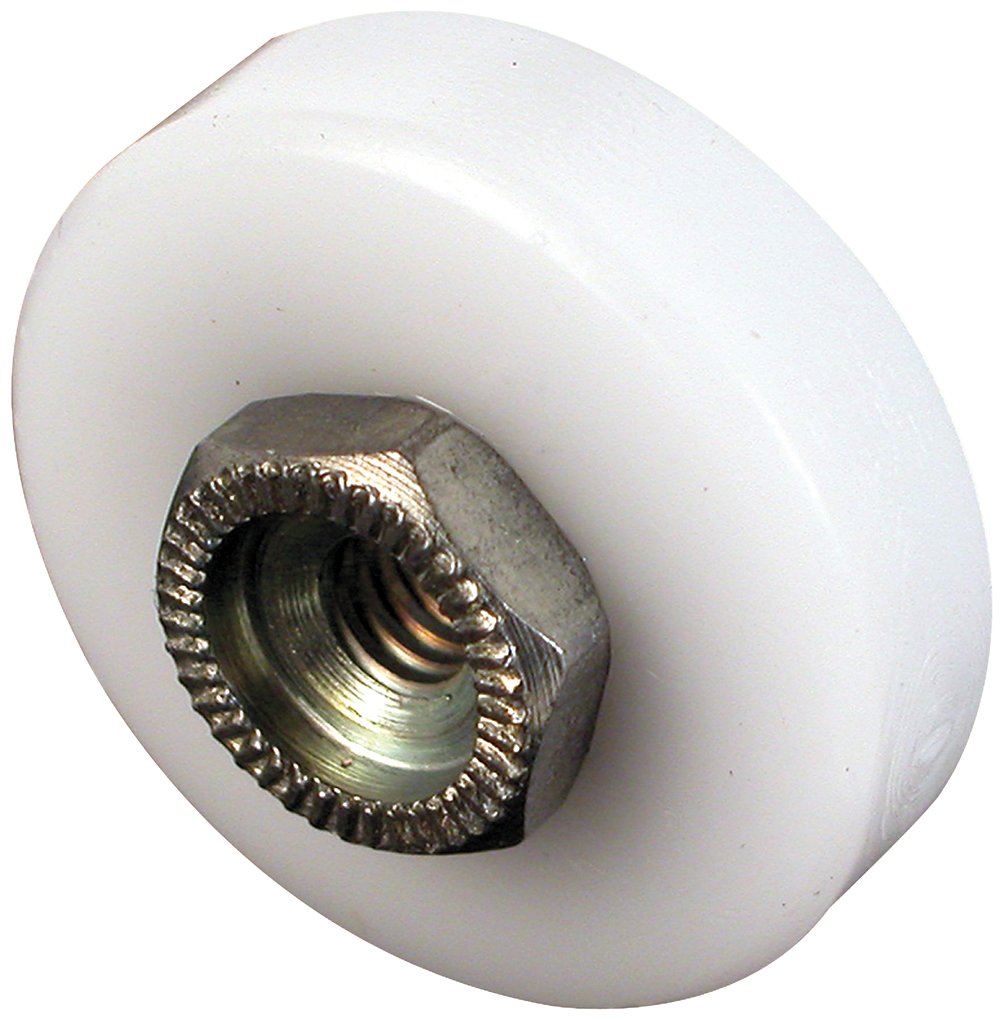 Prime-Line M 6154 7/8" Flat Roller Ball Bearing Tub Enclosure with Threaded Hex Hub (4 Pack) for Smooth Shower Door Operation