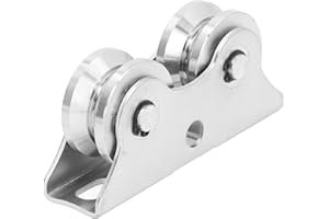 Yuecoom Groove Wheel V-Shaped, Detachable Track gate Wheels, Double Bearing Caster with Bracket 45# Steel Heavy Duty Rigid Ro