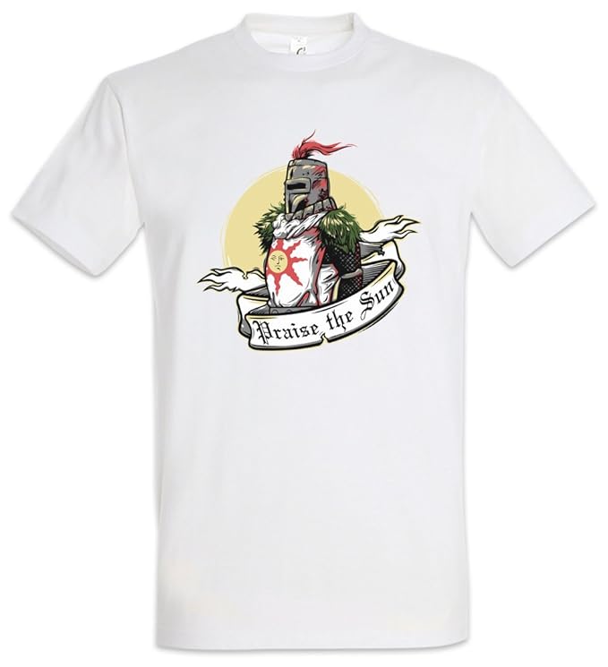 Praise The Sun T-Shirt - Firelink Shrine Gamer Nerd T-Shirt Größen S - 5XL