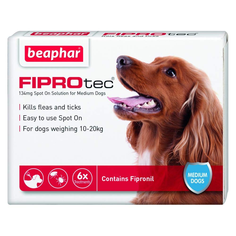 Beaphar FIPROtec Pipette for Medium Dog, Pack of 6