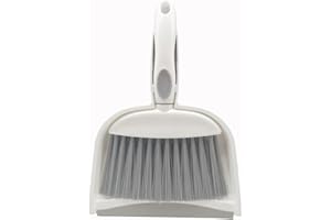 BSMstone Mini Broom and Dustpan Set-Mini Whisk Set for Desk, Housekeeping, Office, Kitchen, Pet Nest, etc.,Daily Cleaning Necessity Plastic Mini Dustpan Set (Gray)