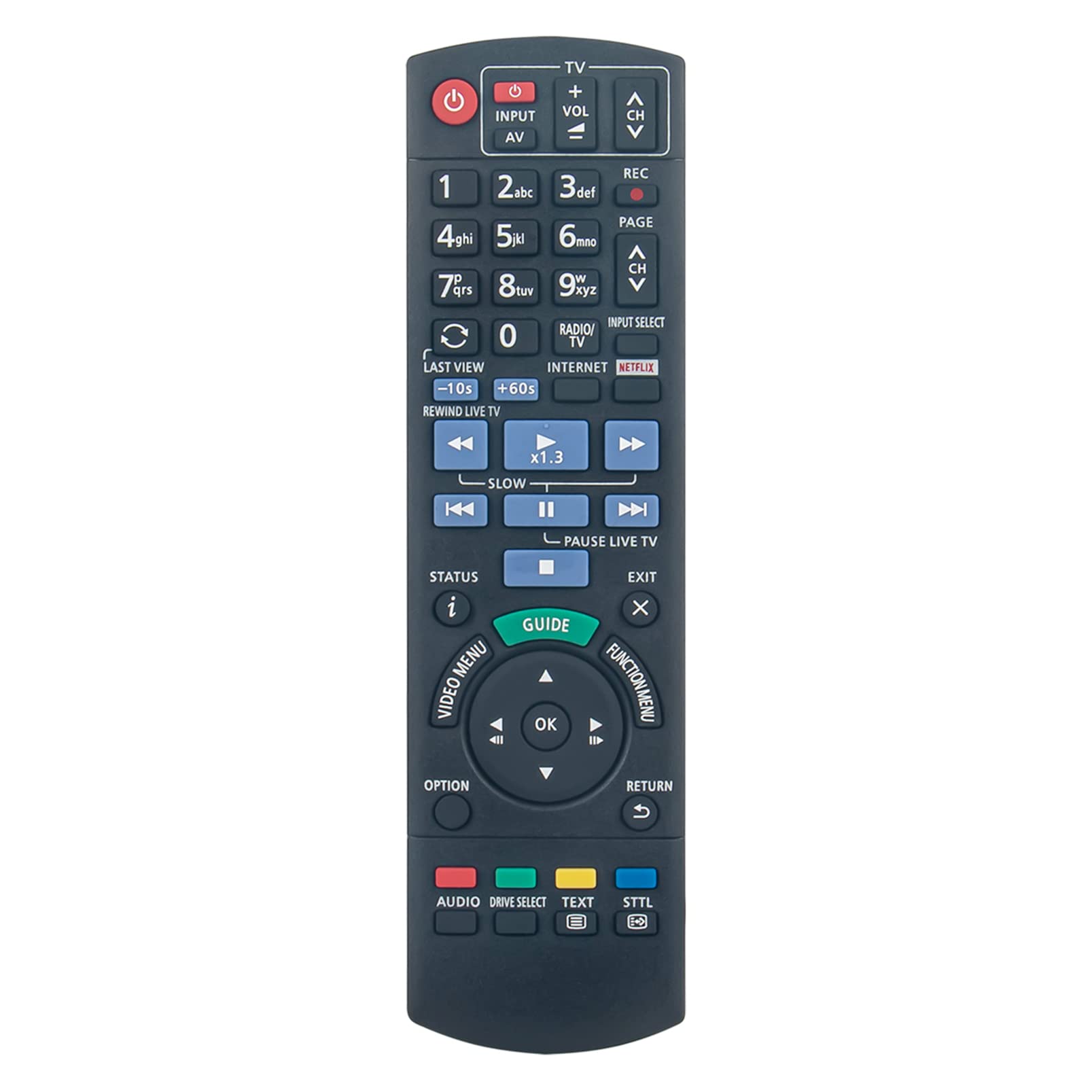 ALLIMITY N2QAYB001113 Replace Remote Control fit for Panasonic Blu ray DMR-BCT745 DMR-BCT820 DMR-BST730 DMR-BST735 DMR-BWT640 DMR-BCT730 DMR-BCT720 DMR-BWT745 DMR-BCT845 DMR-BST721 DMR-BST740