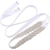 Jovbridsea Crystal Wedding Sash Belt with Rhinestone Bridal Belt Handmade Bridesmaid Belts for Dress