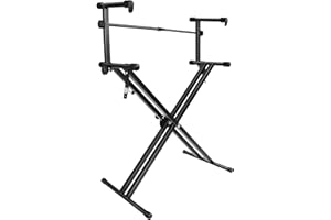 PARTYSAVING Pro Series Portable 2 Tier Doubled Keyboard Stand with Locking Straps APL1158, Two-Tier