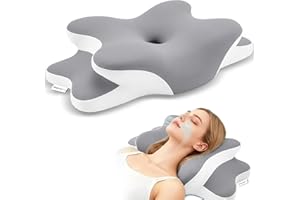 Sleep Apnea Pillow with Neck Pain & Snoring Relief -Orthopedic Cervical Pillow, Ergonomic Contour Memory Foam Pillow for Side