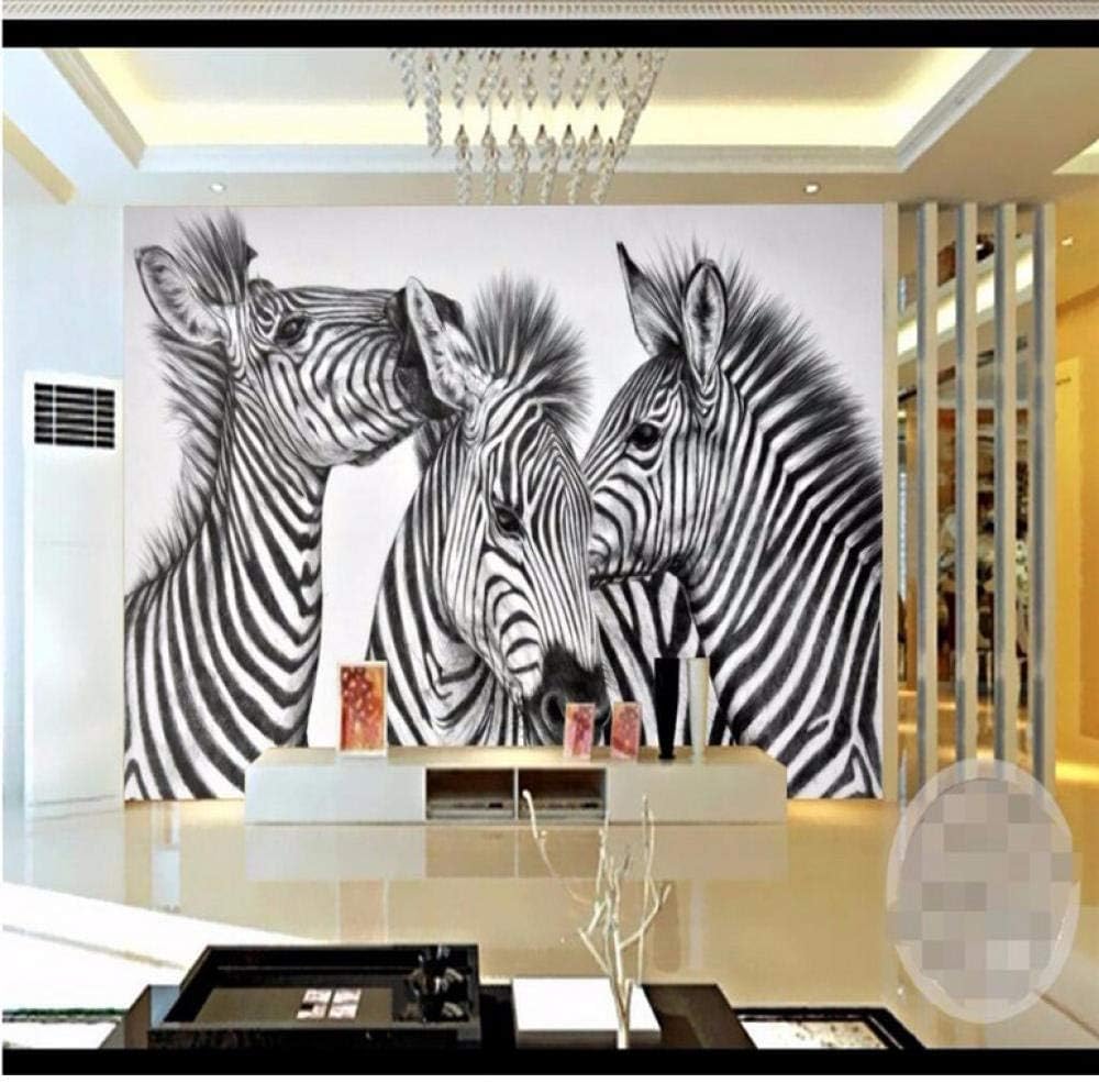 Yzybz Papel Tapiz Fotográfico 3D Personalizado Cebra Blanca Papel