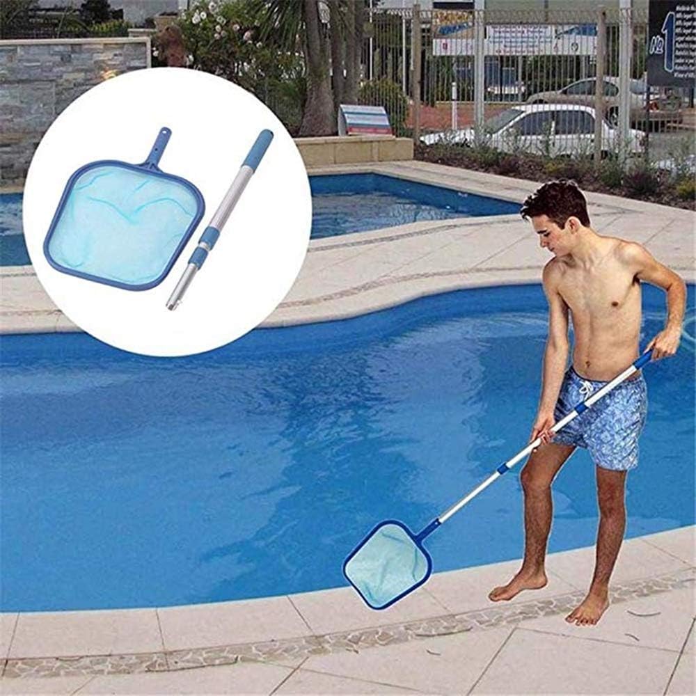 AUSUKY Swimming Pool Debris Leaf Skimmer Mesh Net 3 Sections Cleaning Telescopic Pole Surface Floating Garbage Cleaning Net