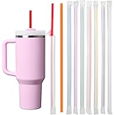 100PCS Disposable Straws for 40 Oz Tumbler, 12in Extra Long Individually Wrapped Straws for Stanley 40 Oz 30 Oz 20 Oz Cup, Color