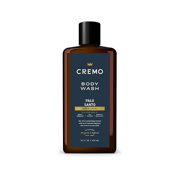 CREMO BODY WASH FOR MEN, RICH-LATHERING PALO SANTO, 16 FL OZ