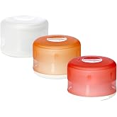 humangear GoTubb &ndash; Storage Containers for Snacks, Small Essentials and Travel Gear, Made from Food-Safe Materials, Clear/Orange/Red, Small (3-pack)