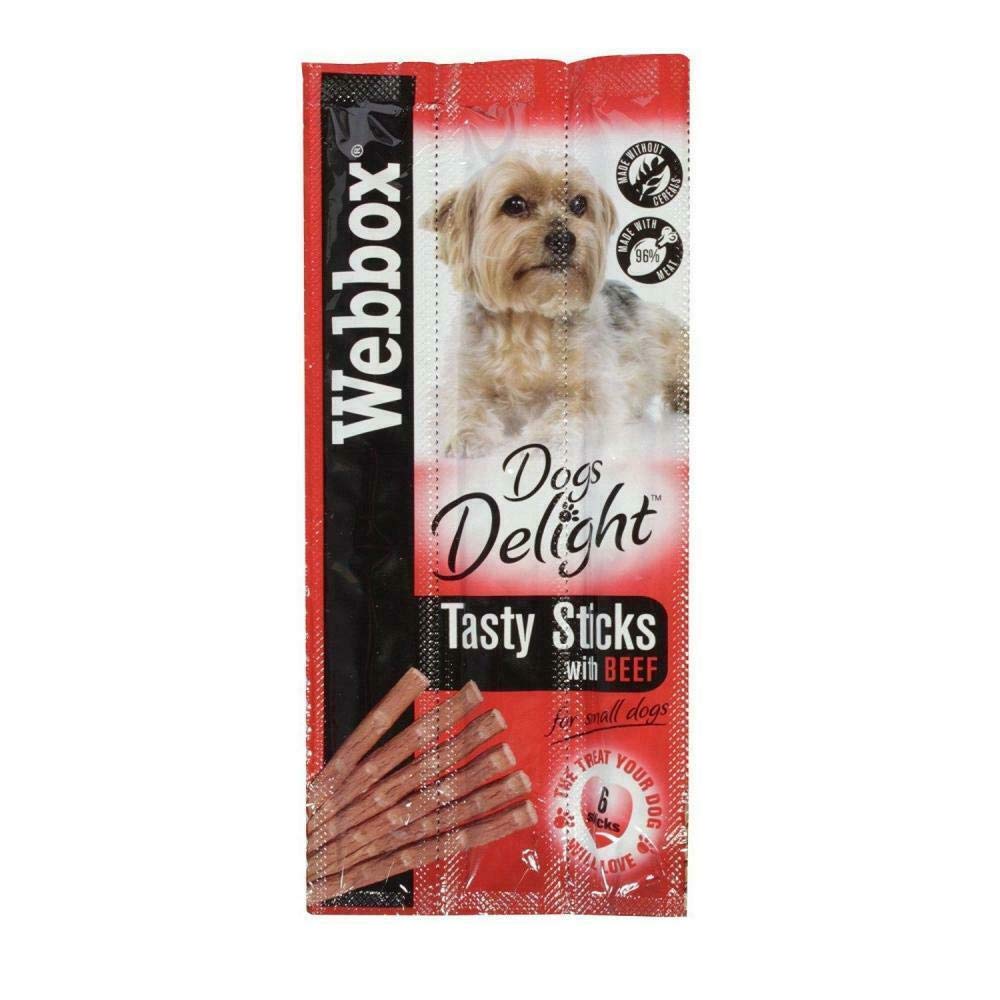 DELIGHT TASTY STICKS BEEF DOG TREATS FOR SMALL DOG 30G/6 STICKS PACK (12X)