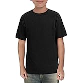 Haloumoning Boys Short Sleeve Shirts Kids Summer Crewneck T-Shirts Casual Tops Tees 5-14 Years