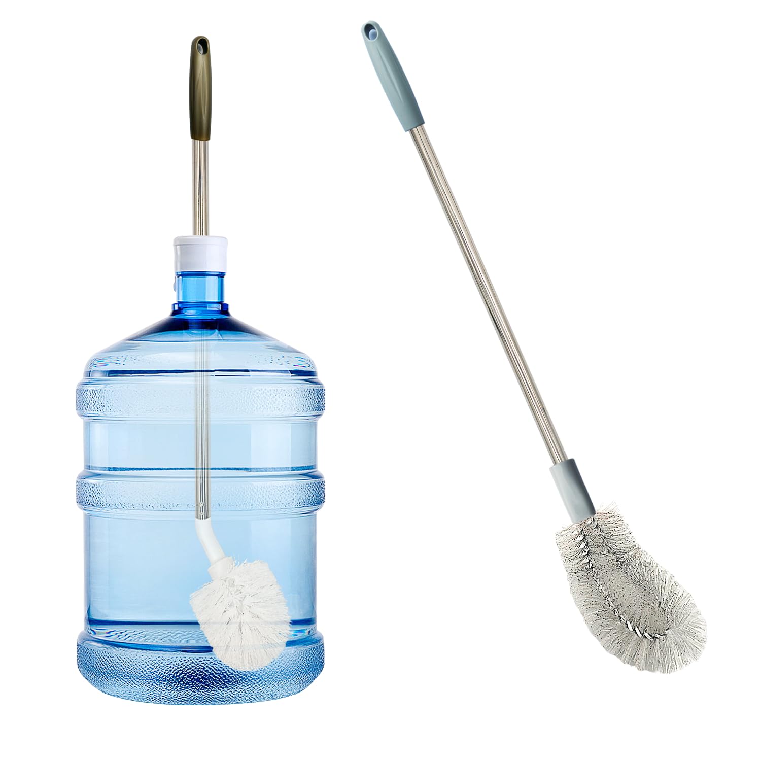 Photo 1 of 2-Pack Bucket Brush, Kettle Brush, Cleaning Extra Long Bottles, Gallon Jug Cleaner, Water Bottle Cleaner.