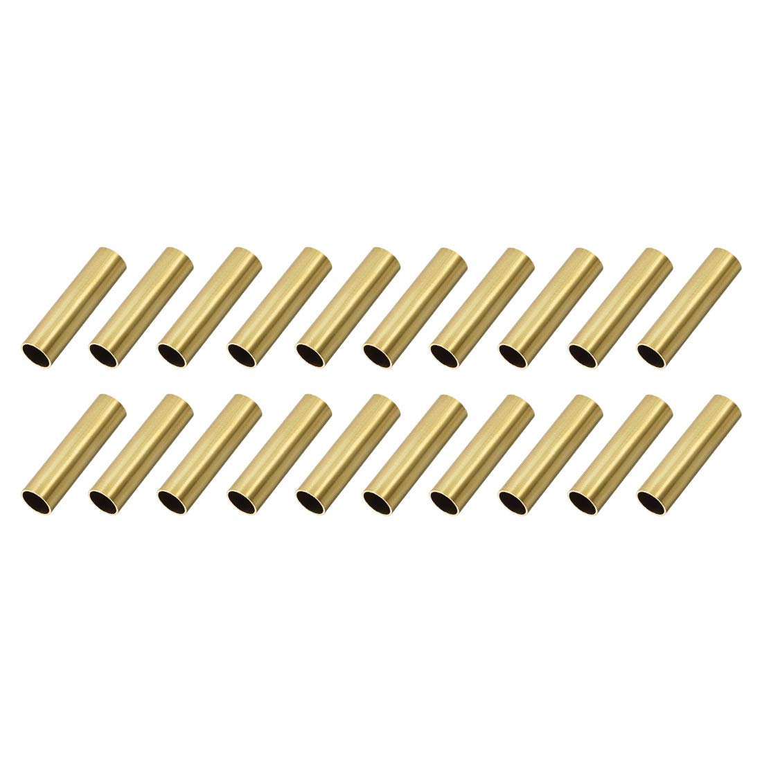 sourcing map Brass Round Tube, 8mm OD 0.5mm Wall Thickness 30mm Length Seamless Pipe Tubing for DIY Crafts 20 Pcs