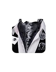 Ailisus Cravat Tie and Lapel Pin Set Mens Grey