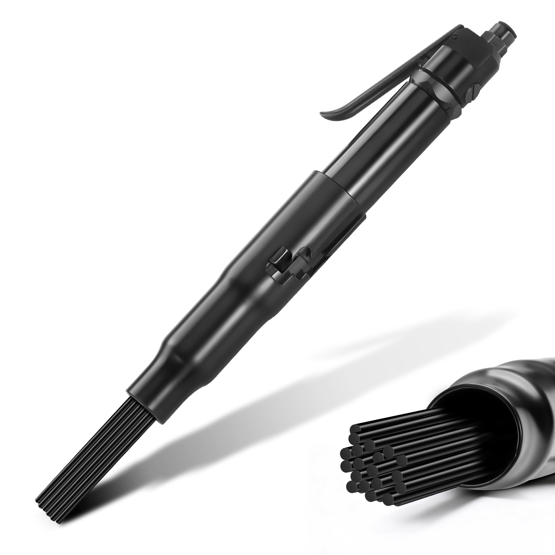 Photo 1 of 125-A Air Needle Scaler with 19 Needles(1-1/8 IN Stroke?Pneumatic Rust Removal Cleaning Gun, 4800 BPM Heavy Duty Industrial Surface Prep, Low Vibration Compact Design for Paint Dirt Weld Slag Removal