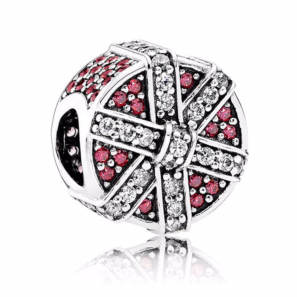 PANDOCCI 2016 Shimmering Gift Red Clear CZ Beads Fits Pandora Charms Bracelets Original Silver 925 Charm Beads For Jewelry Making