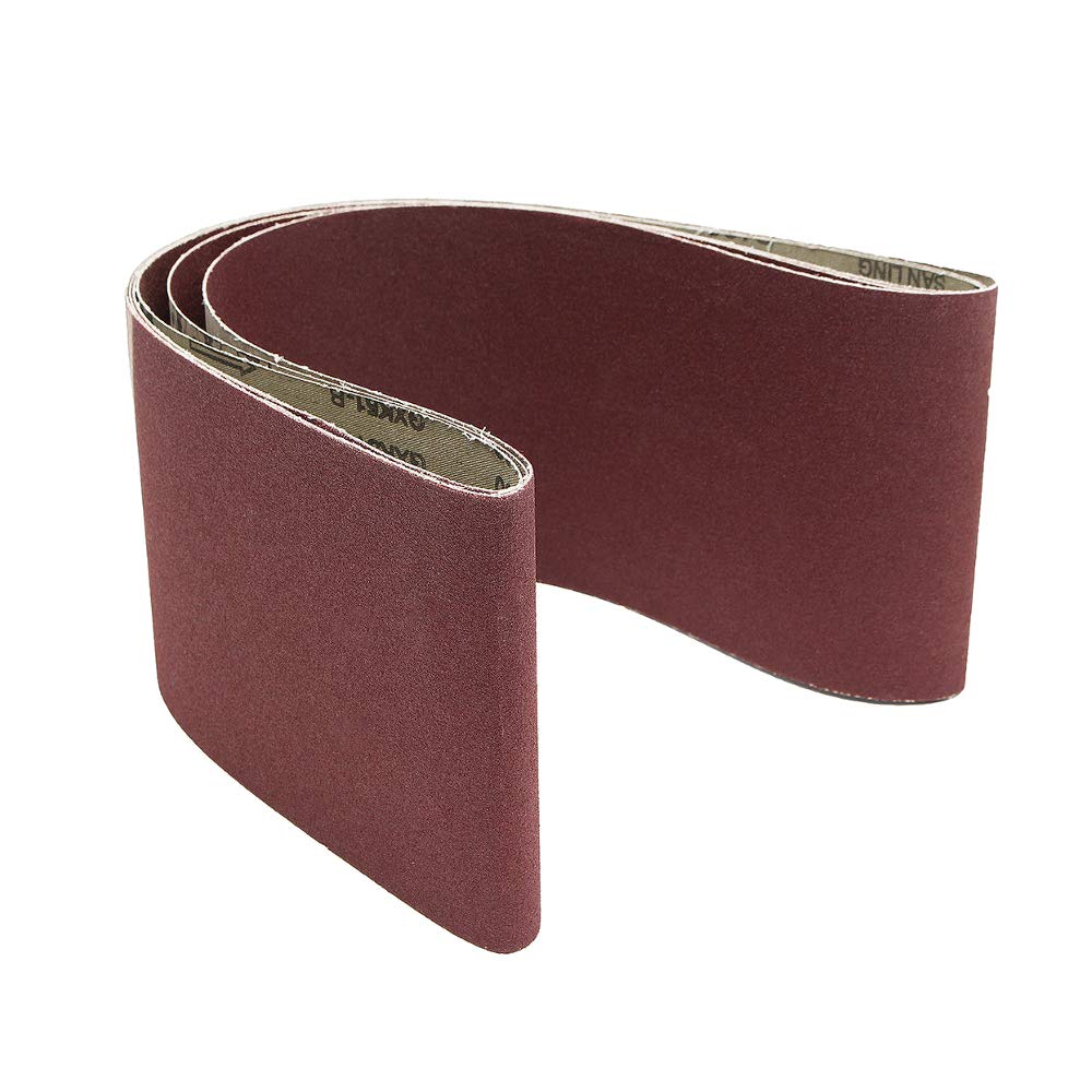 6 Inch x 48 Inch Sanding Belts, 60/80/120/240/320 Grits, Belt Sander Tool for Woodworking, Metal Polishing, Aluminium Oxide Sanding Belts (Pack of 5)