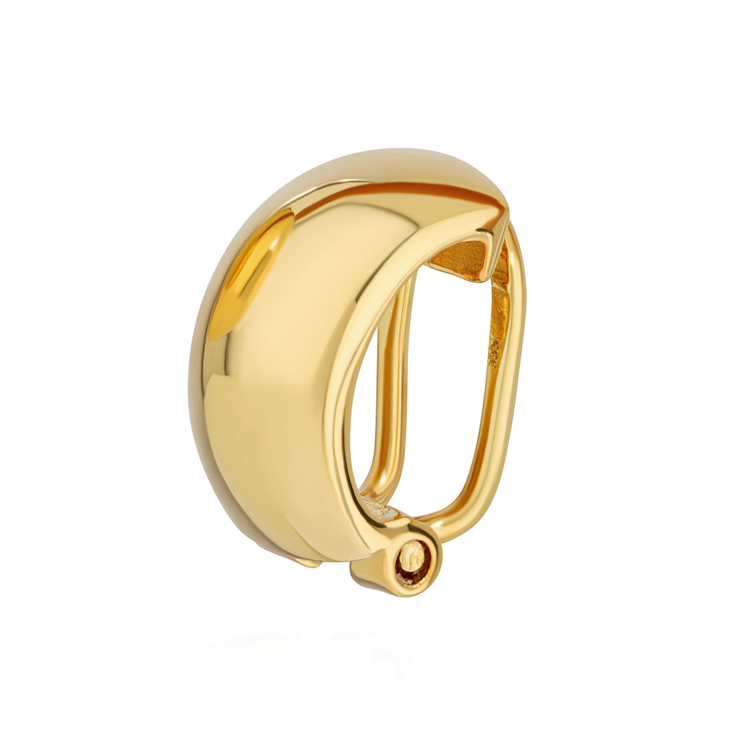 NKlaus single earclip fake men earring without ear hole gold yellowgold ladies 9088